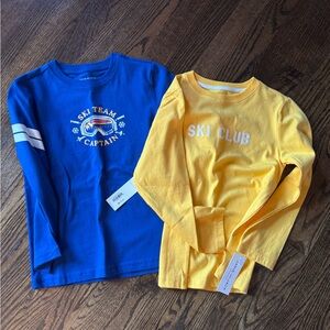 Janie and Jack Blue and Yellow Long Sleeve Tees